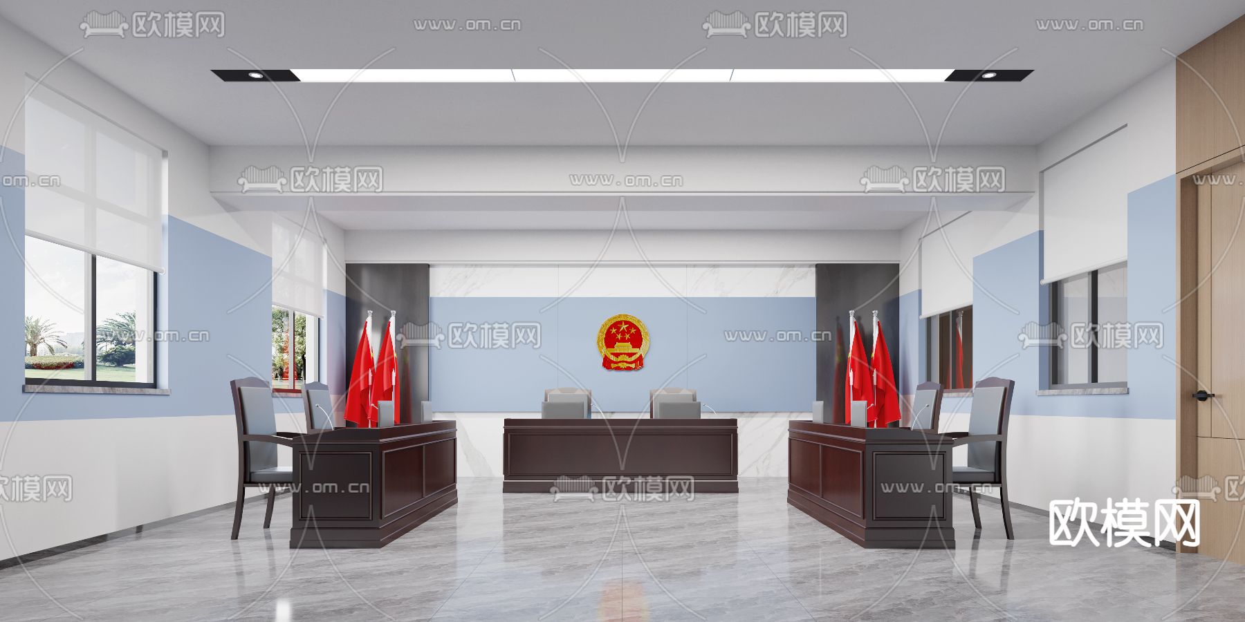 公检法 仲裁会议室3d模型下载