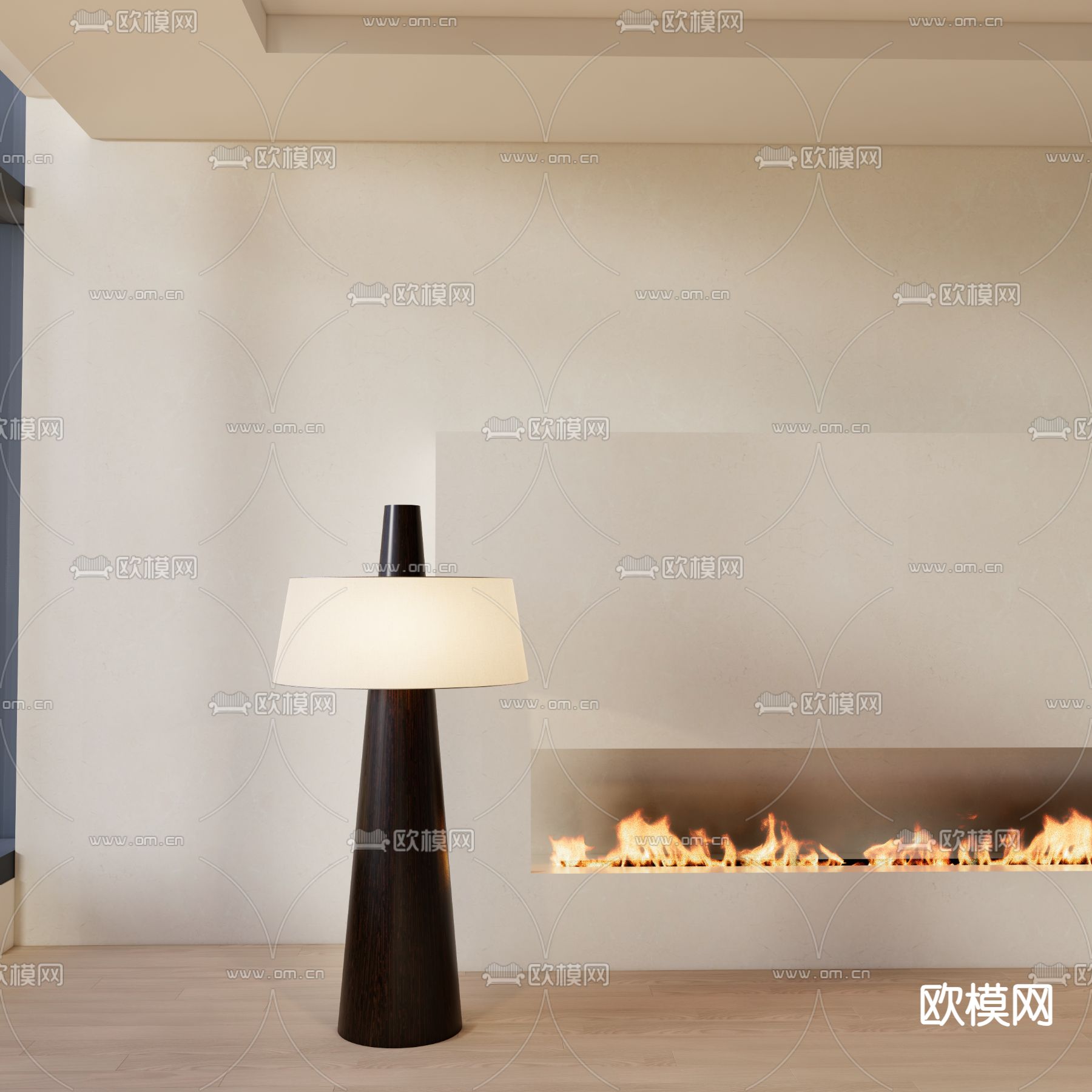 现代落地灯su模型下载（渲染图2）