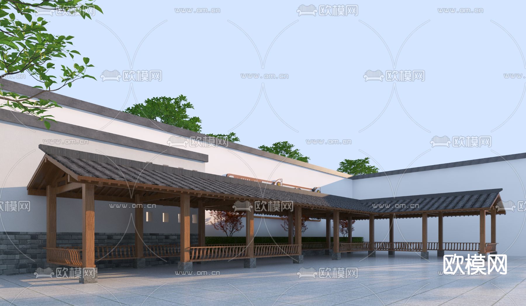 景观廊架 长廊3d模型下载