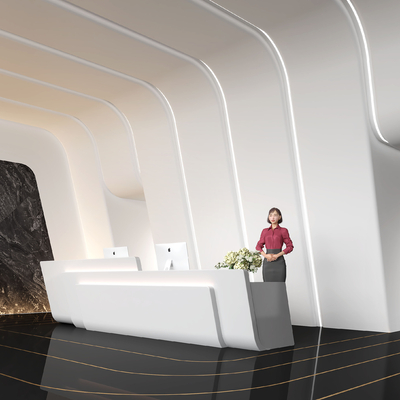  办公大堂su模型 