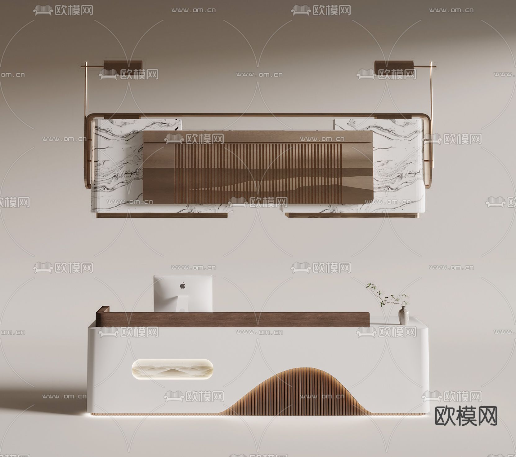 前台 接待台 服务台3d模型下载