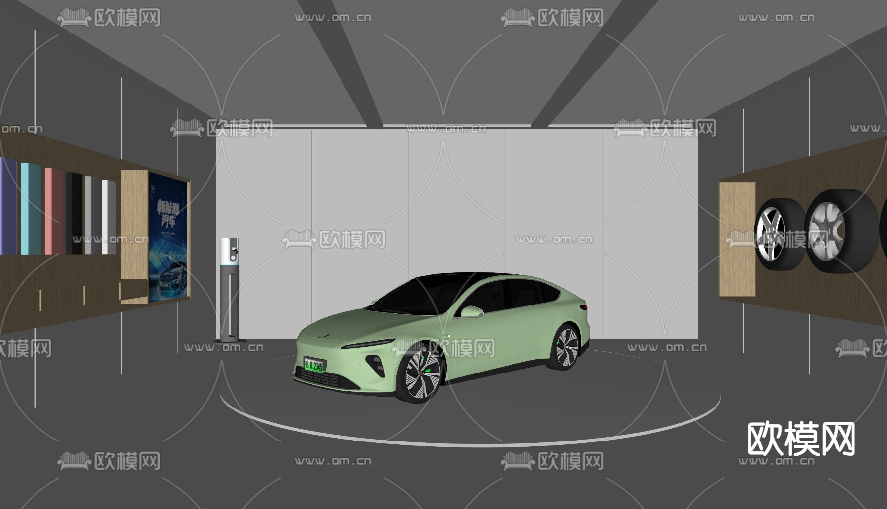 现代汽车售卖店su模型下载（渲染图1）