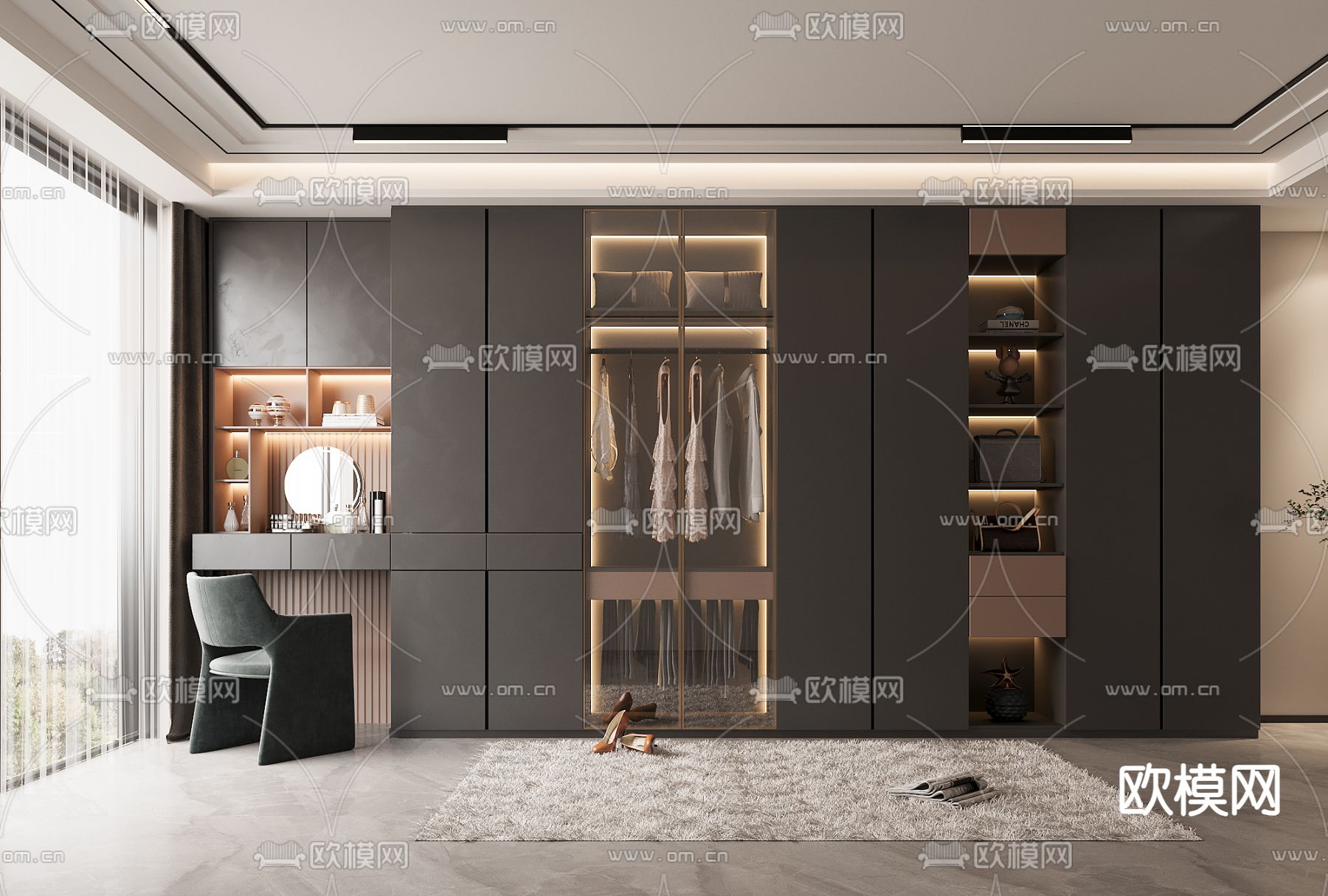 现代衣柜 衣橱3d模型下载