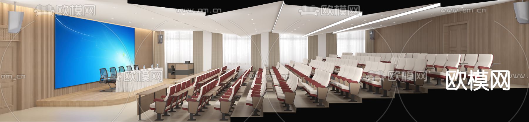阶梯会议室 报告厅3d模型下载（渲染图2）