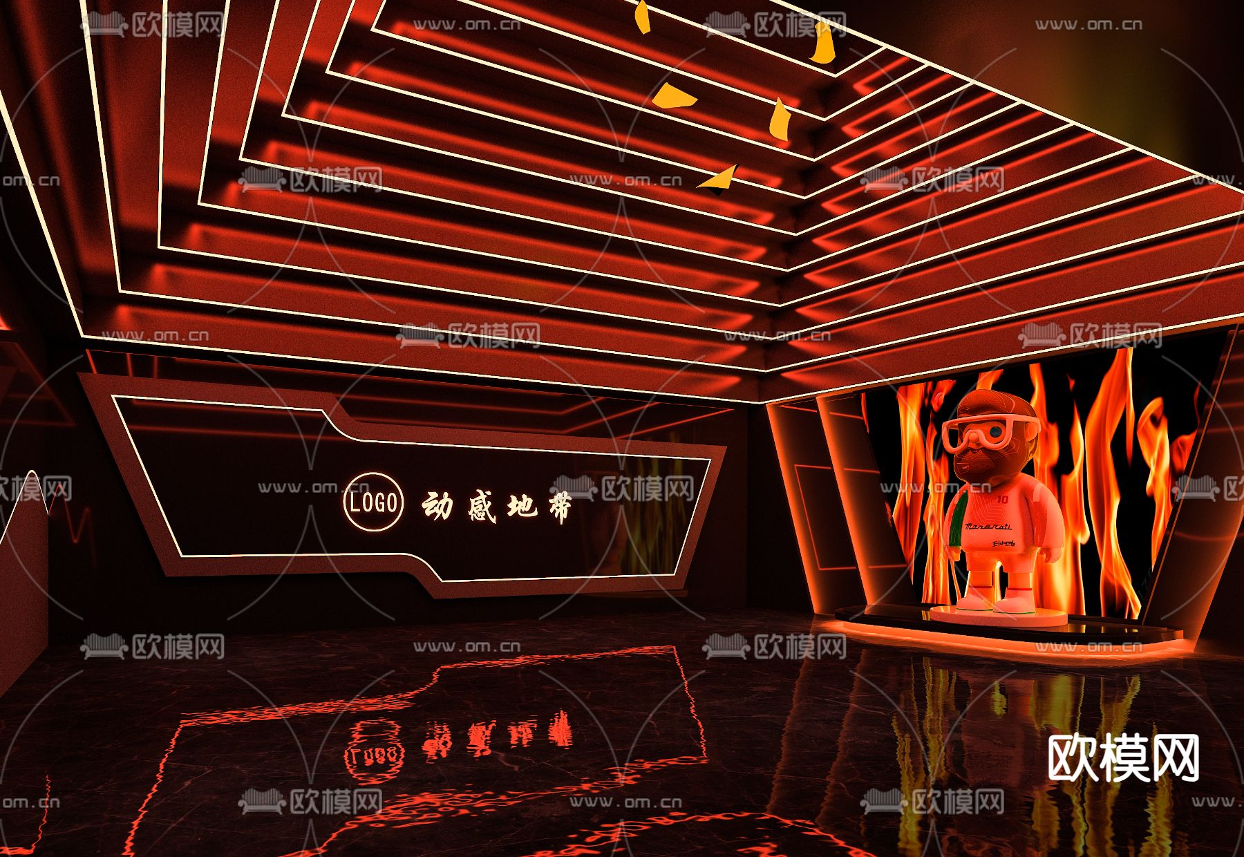 现代酒吧前厅免费3d模型下载