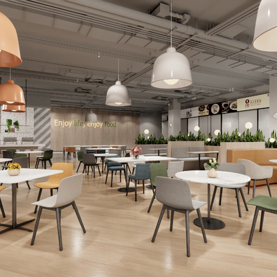  现代餐厅su模型 