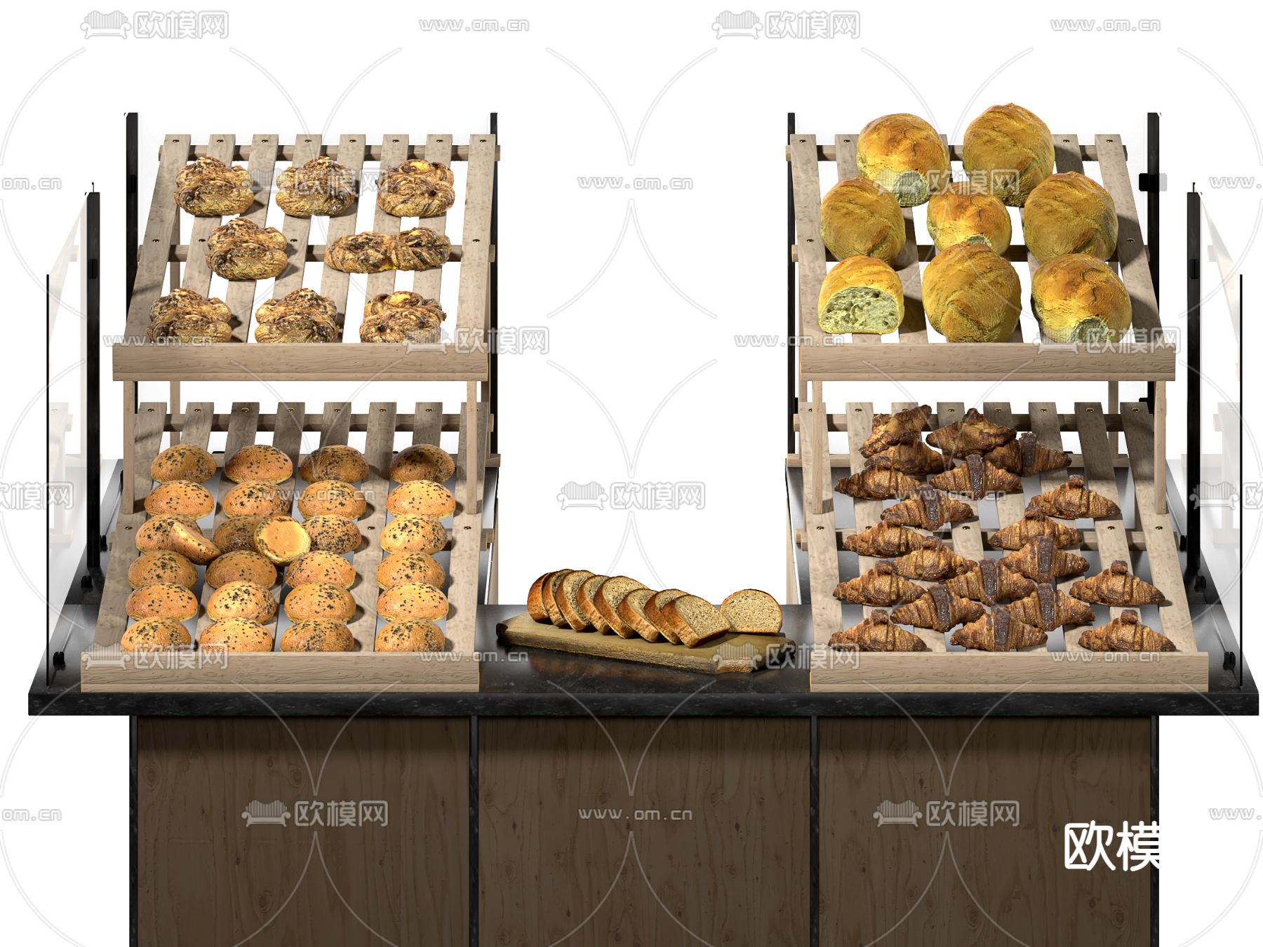 面包柜 甜品柜3d模型下载