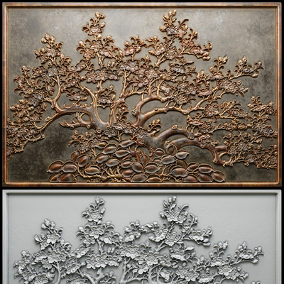  中式浮雕su模型 