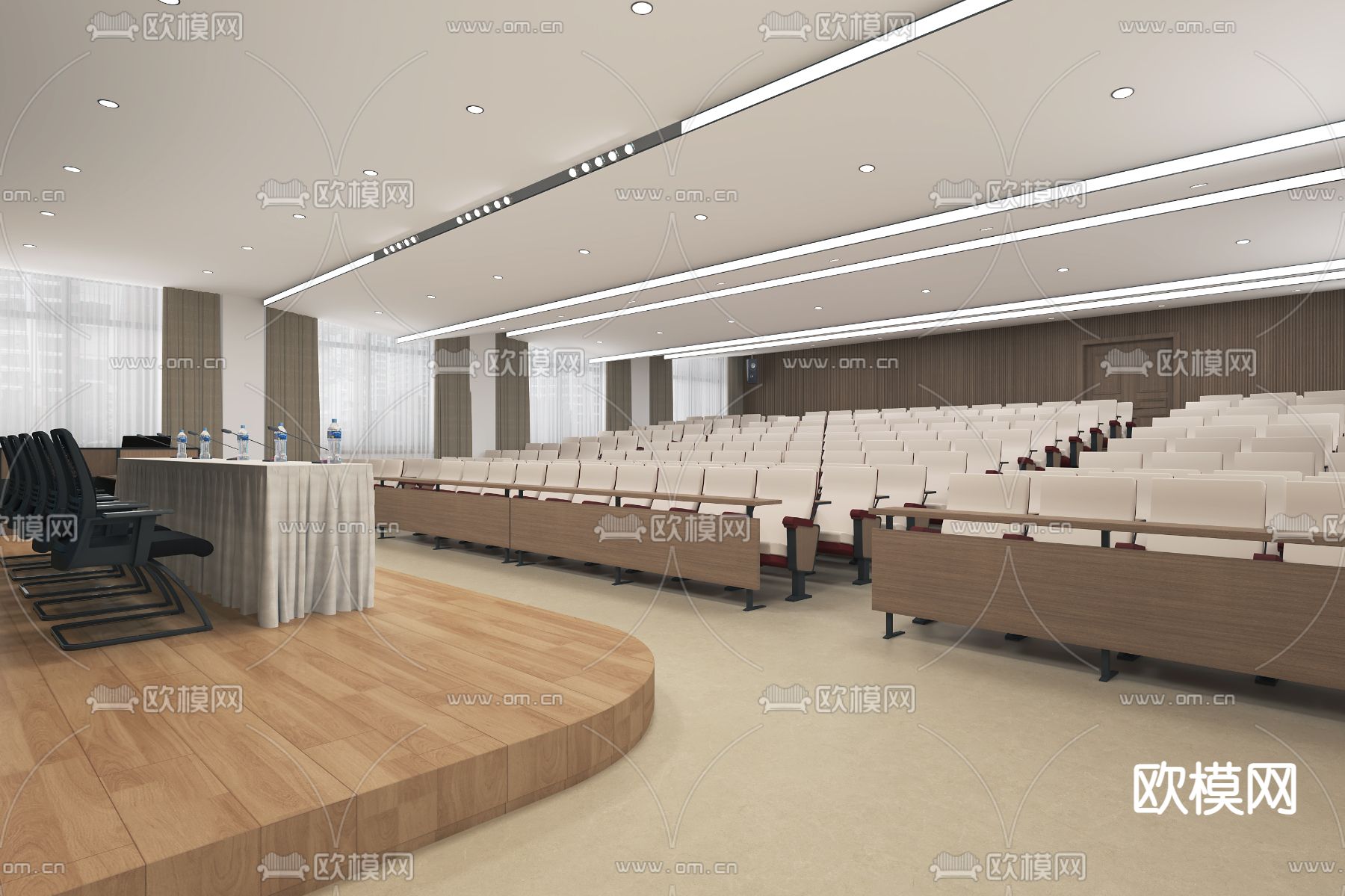 阶梯会议室 报告厅3d模型下载（渲染图1）