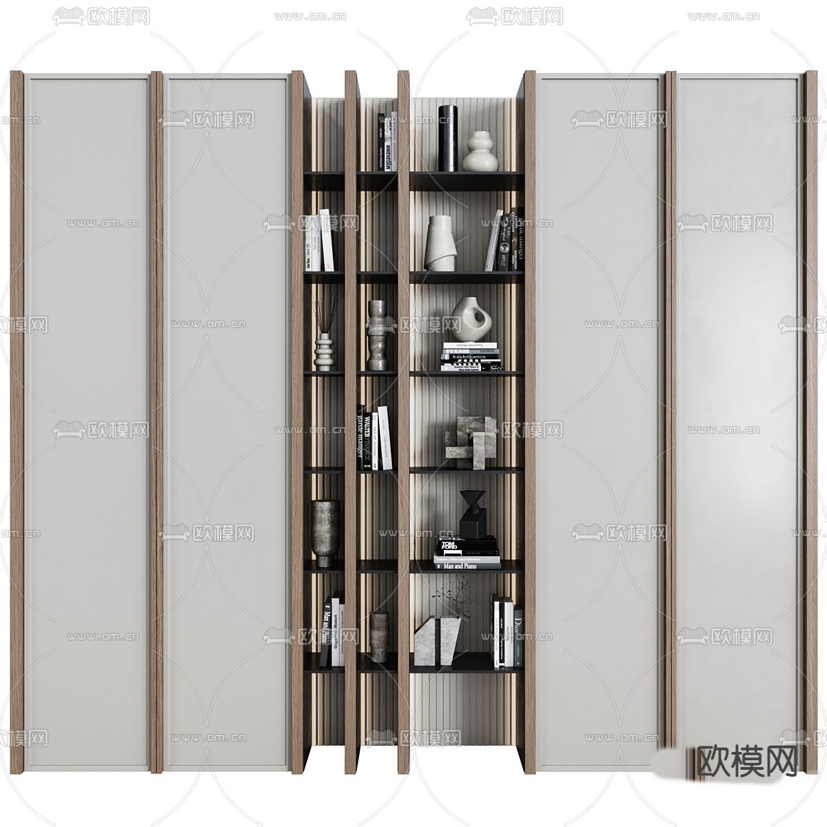 装饰柜 书架免费3d模型下载
