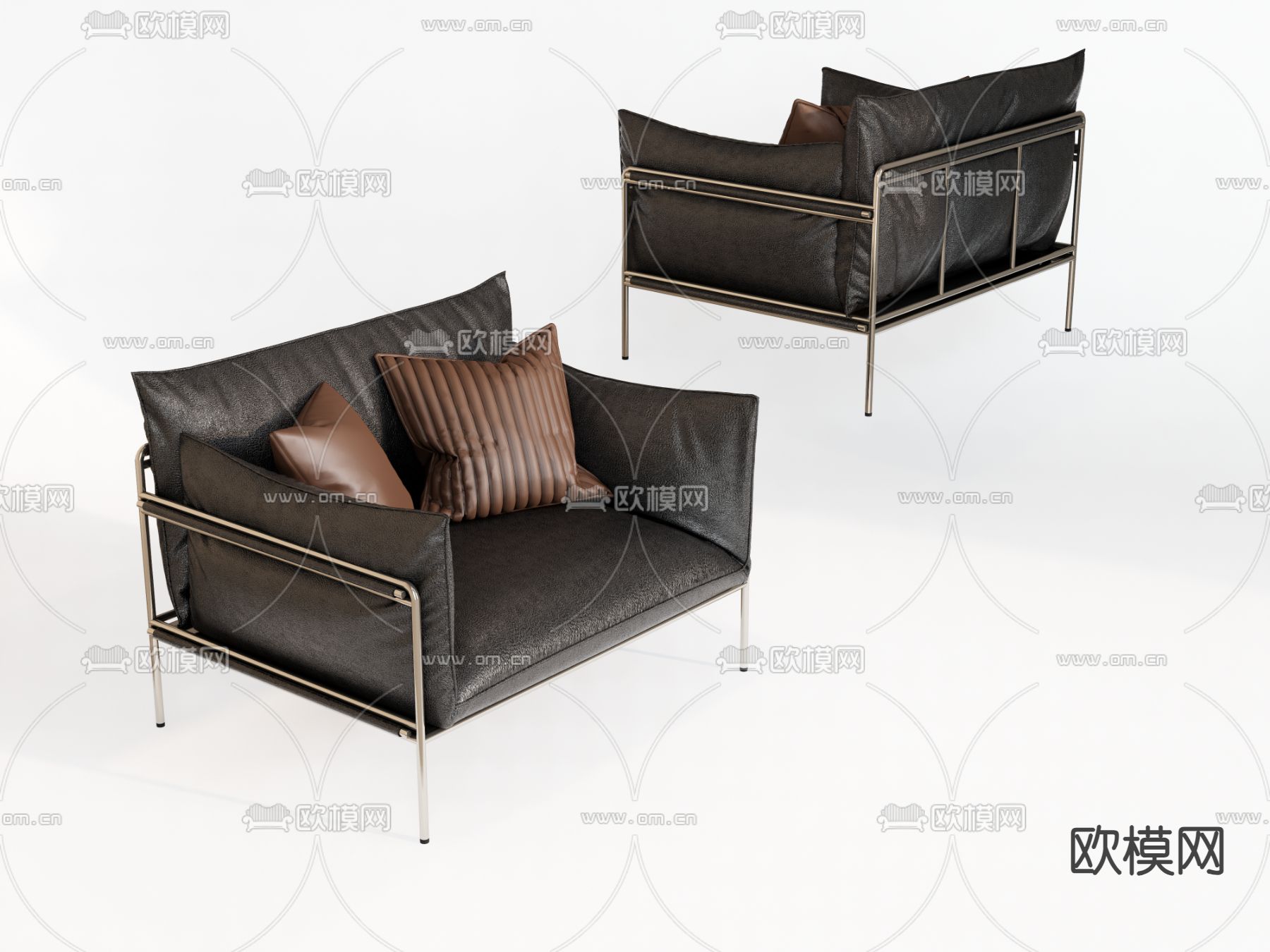 单人沙发su模型下载（渲染图2）