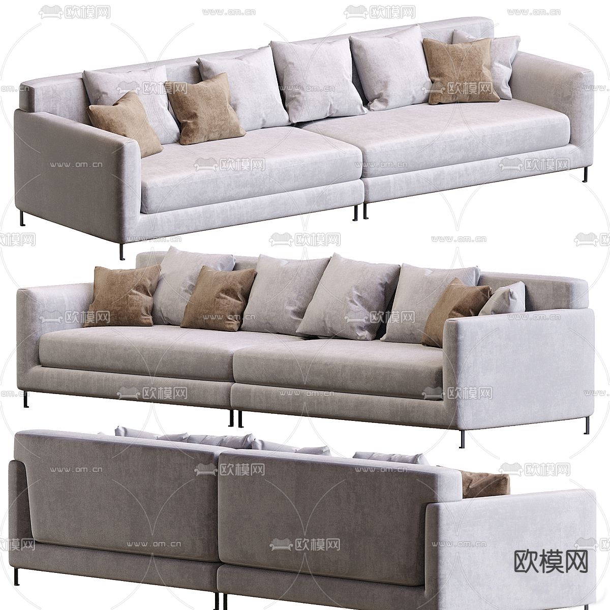 双人沙发免费3d模型下载