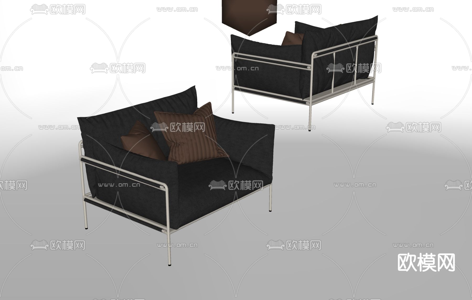 单人沙发su模型下载（渲染图1）
