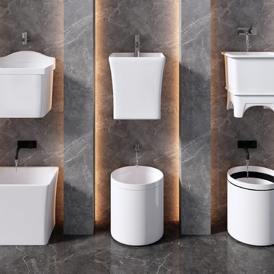  现代拖把池 拖布池 墩布池su模型 