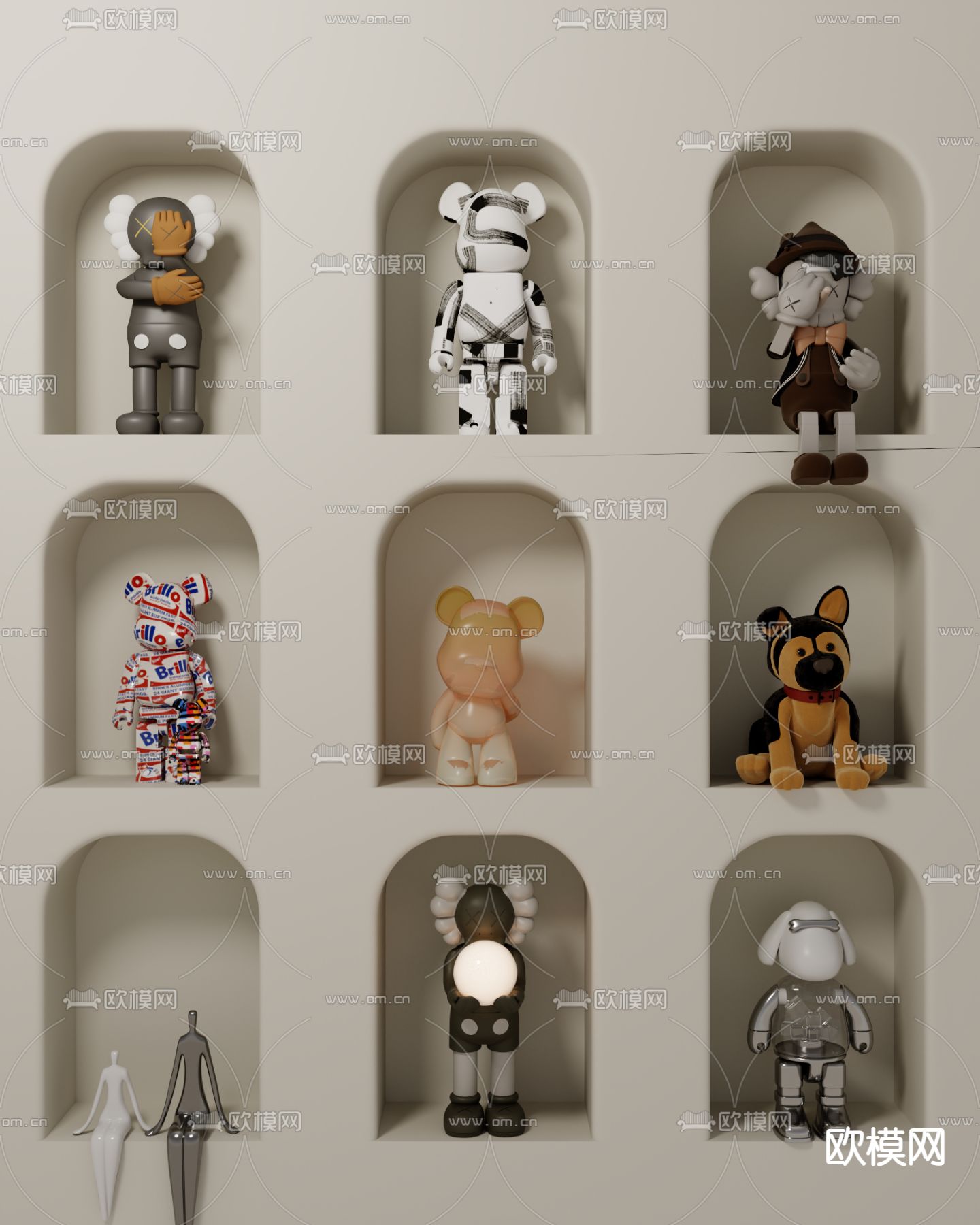 KWAS潮玩 雕塑 公仔 卡通摆件3d模型下载