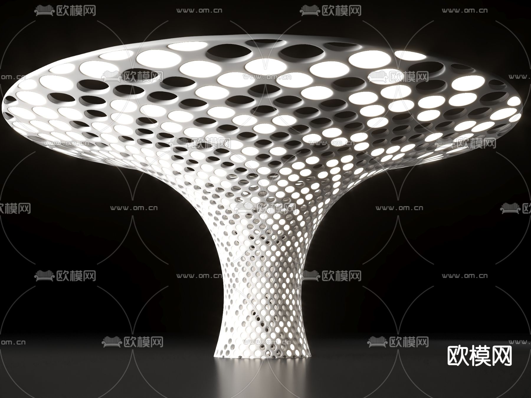 现代异形柱子su模型下载（渲染图2）