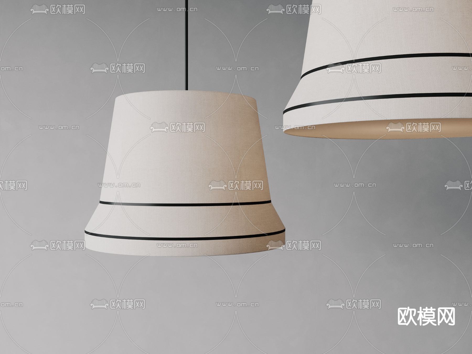 现代吊灯su模型下载（渲染图2）