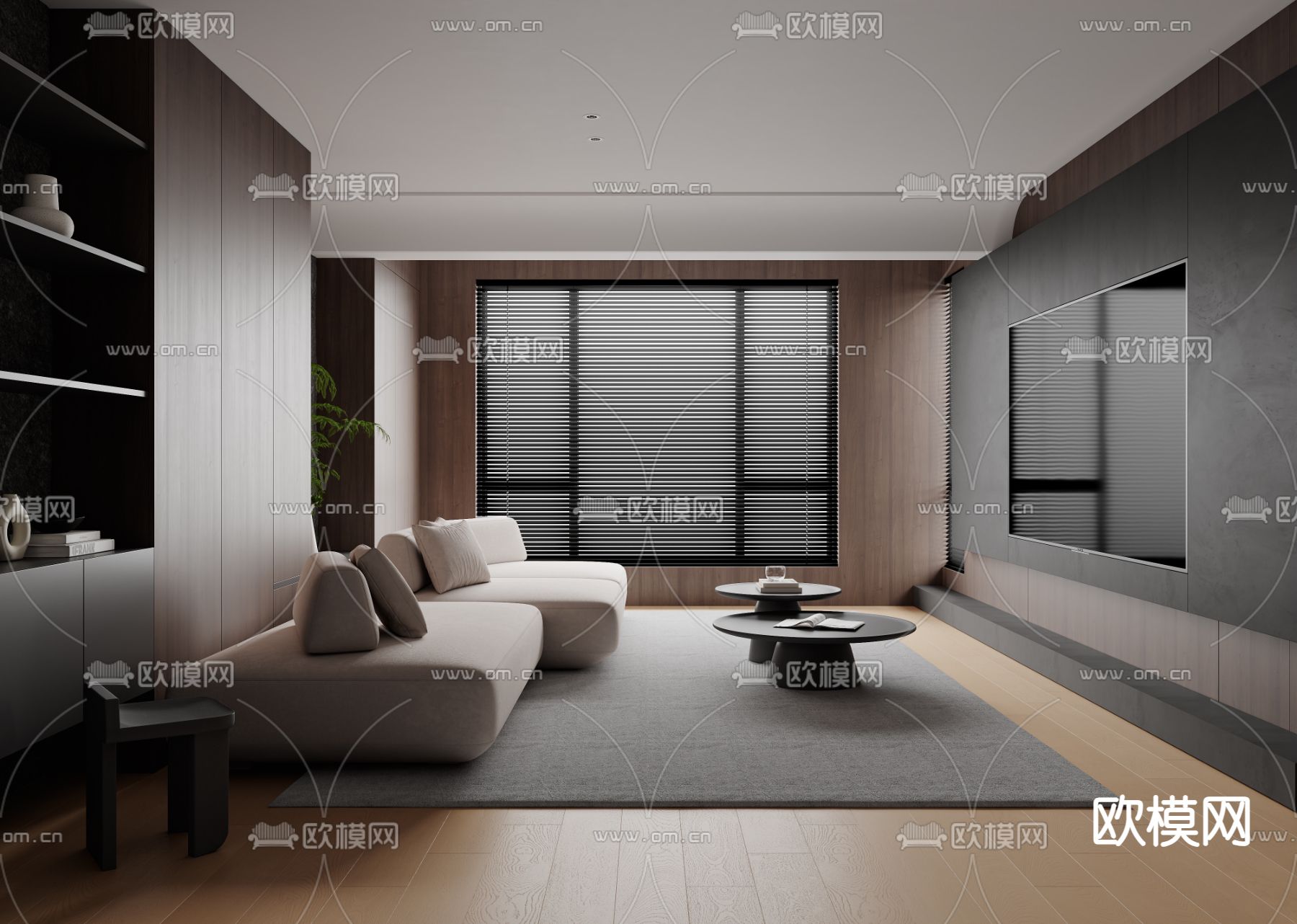 暗黑风客餐厅3d模型下载（渲染图1）