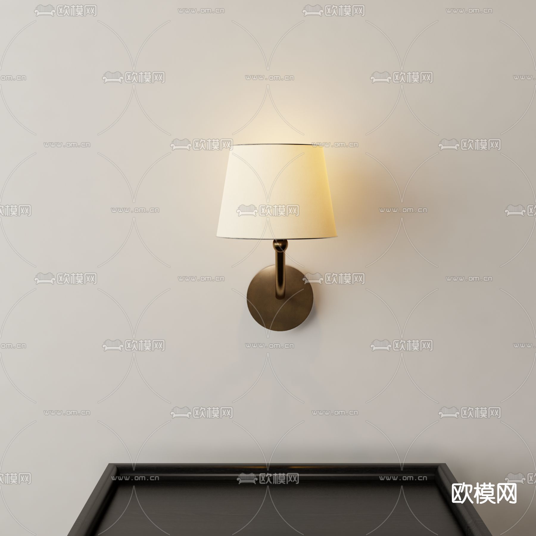 创意壁灯 床头灯3d模型下载（渲染图1）