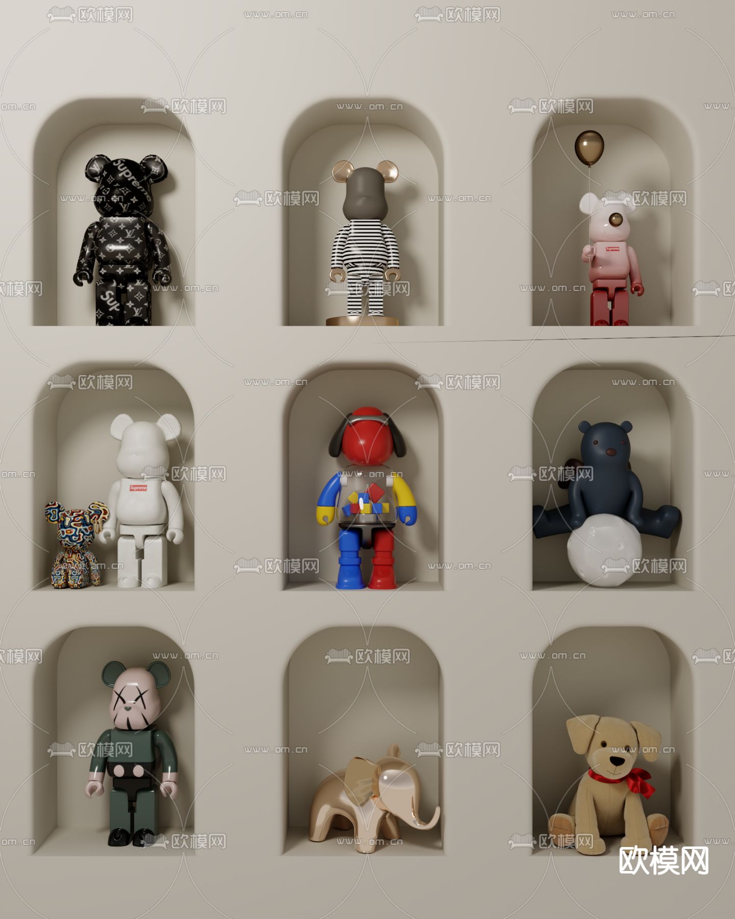 KWAS潮玩 雕塑 公仔 卡通摆件3d模型下载