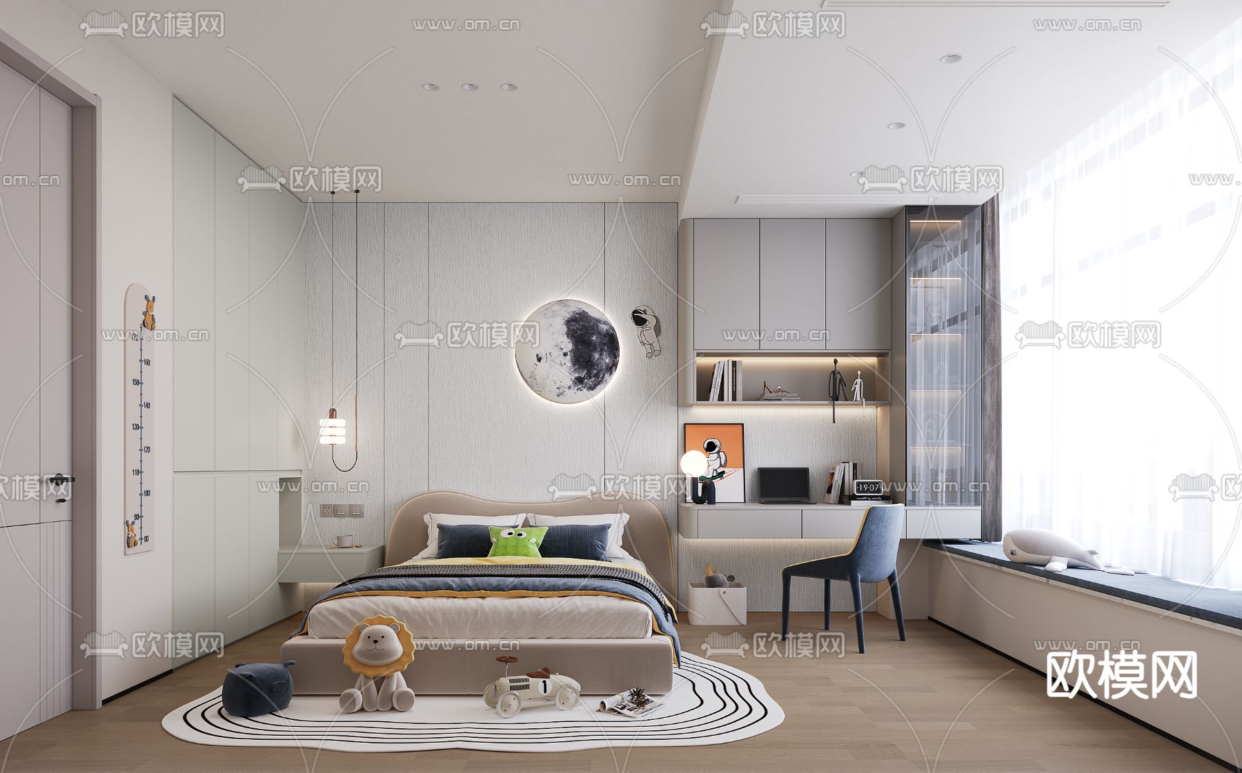 儿童房 男孩房 小孩房卧室3d模型下载