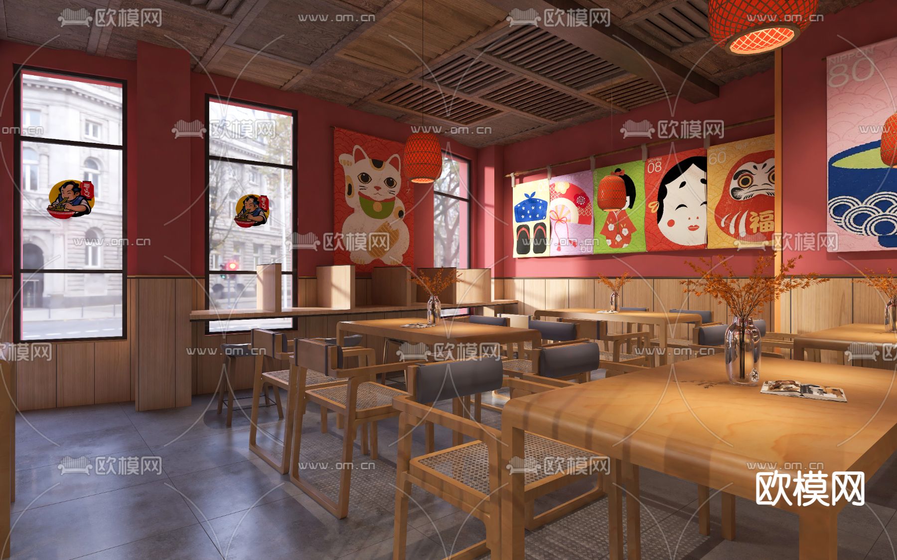 日式料理店 居酒屋3d模型下载（渲染图3）