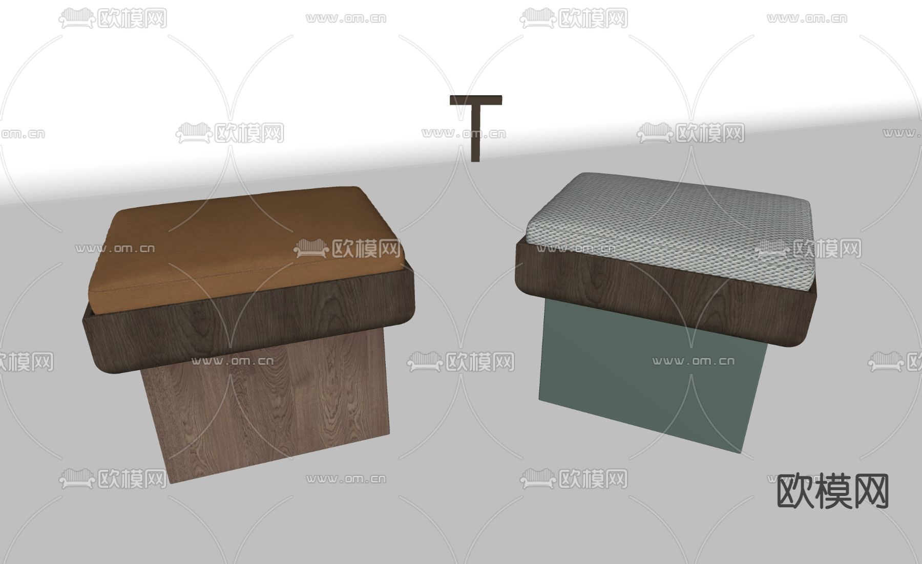 现代换鞋凳 凳子su模型下载（渲染图1）
