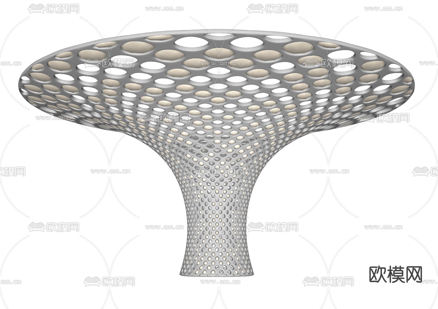 现代异形柱子su模型下载（渲染图1）
