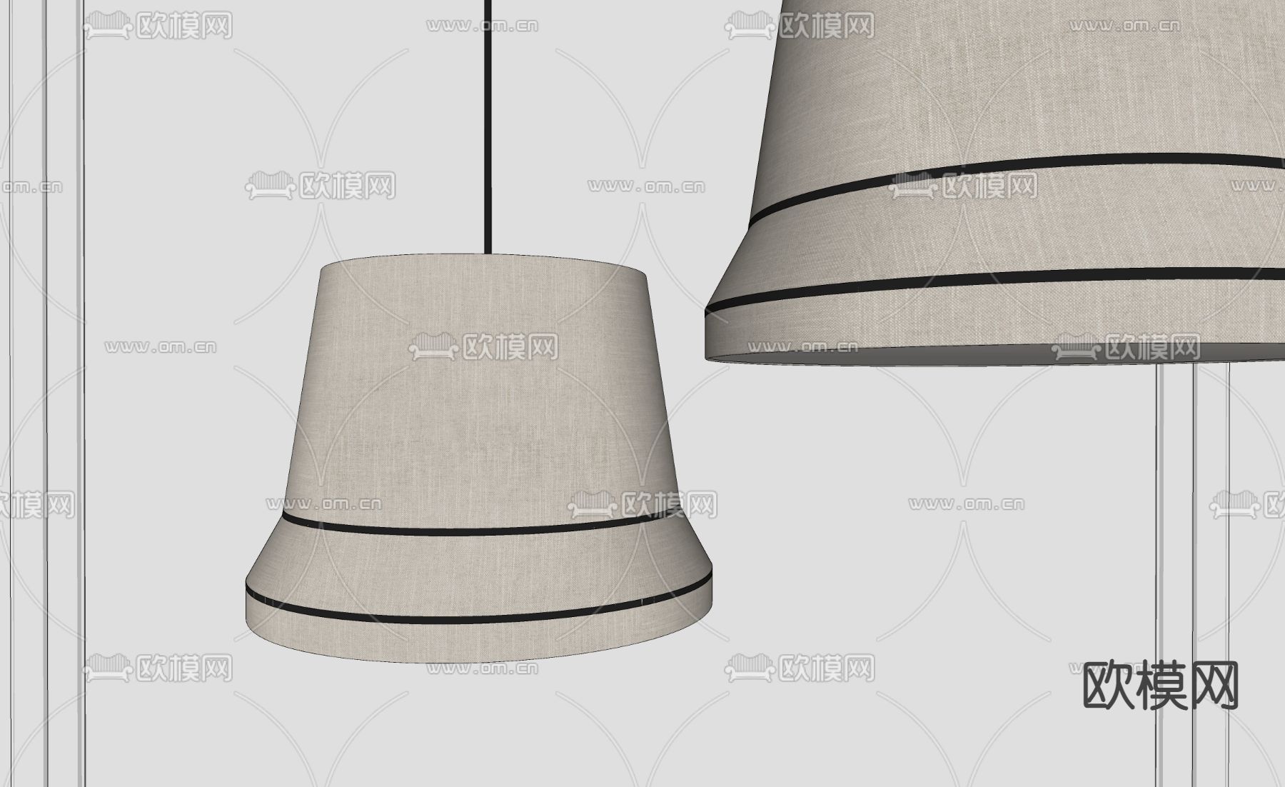 现代吊灯su模型下载（渲染图1）