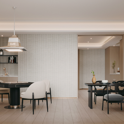  现代棋牌茶室su模型 