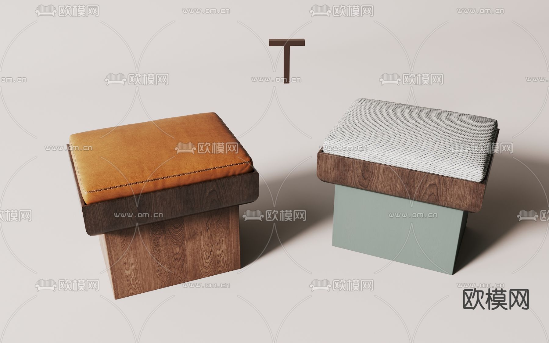现代换鞋凳 凳子su模型下载（渲染图2）