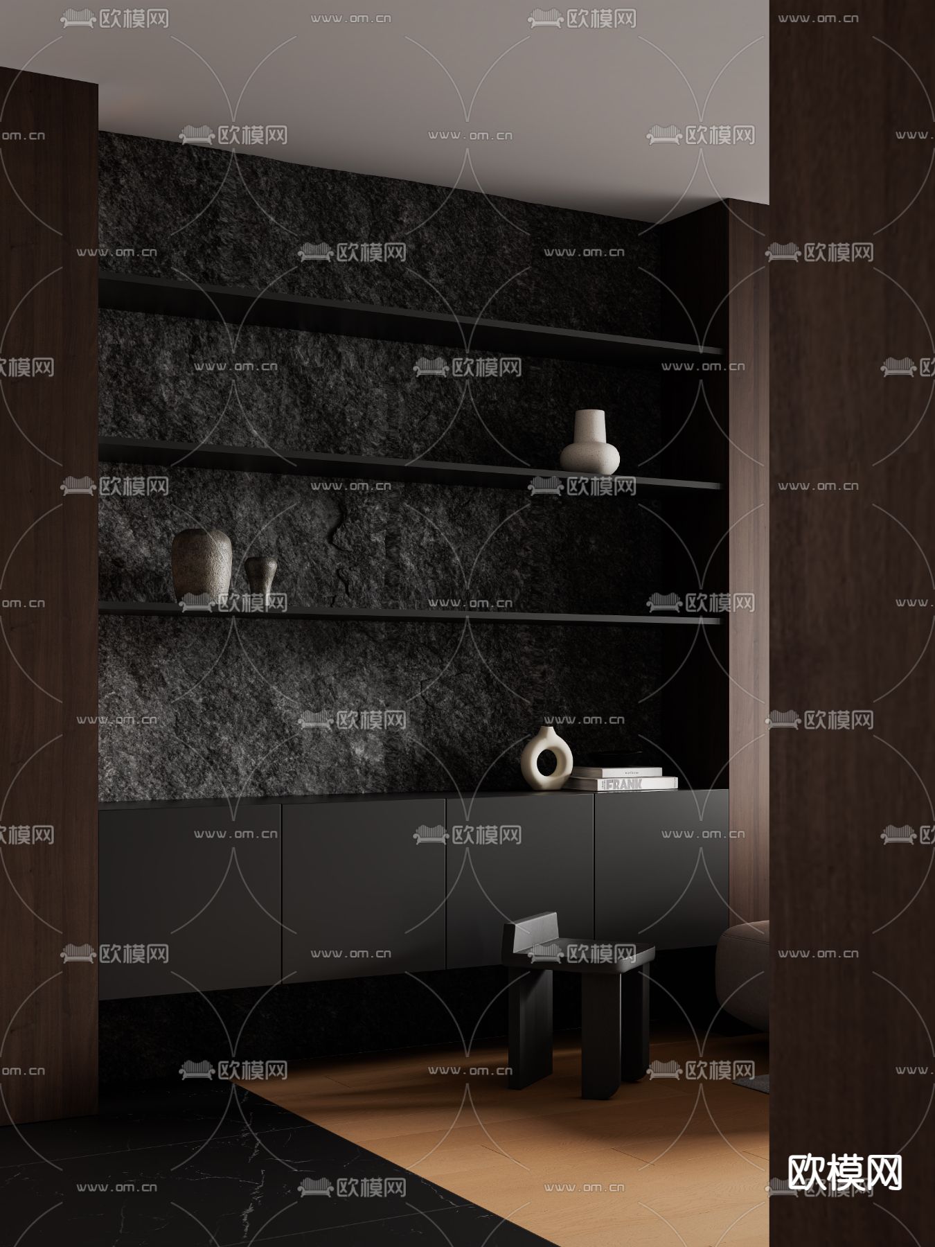 暗黑风客餐厅3d模型下载（渲染图4）