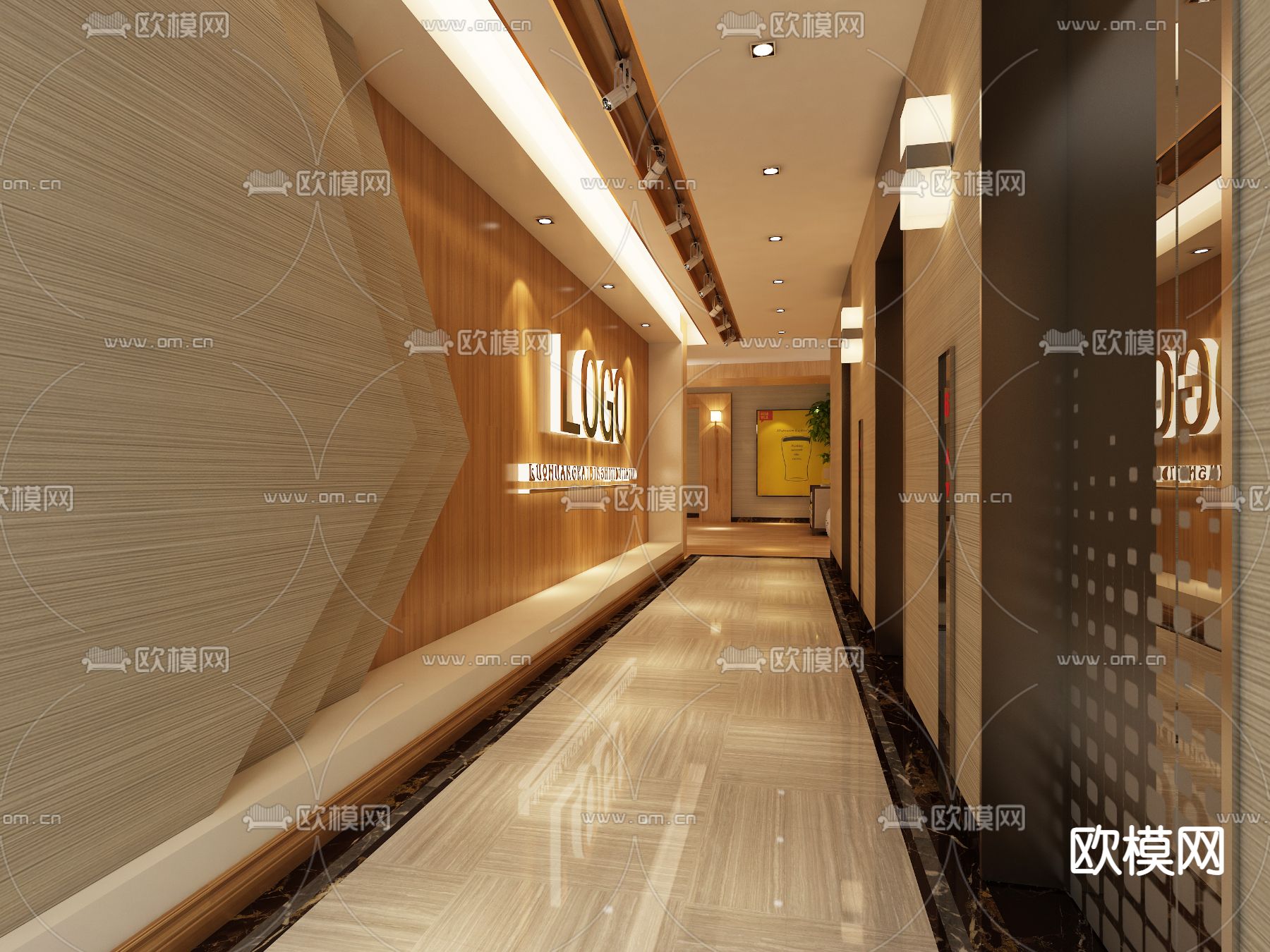 办公室电梯间 电梯厅3d模型下载