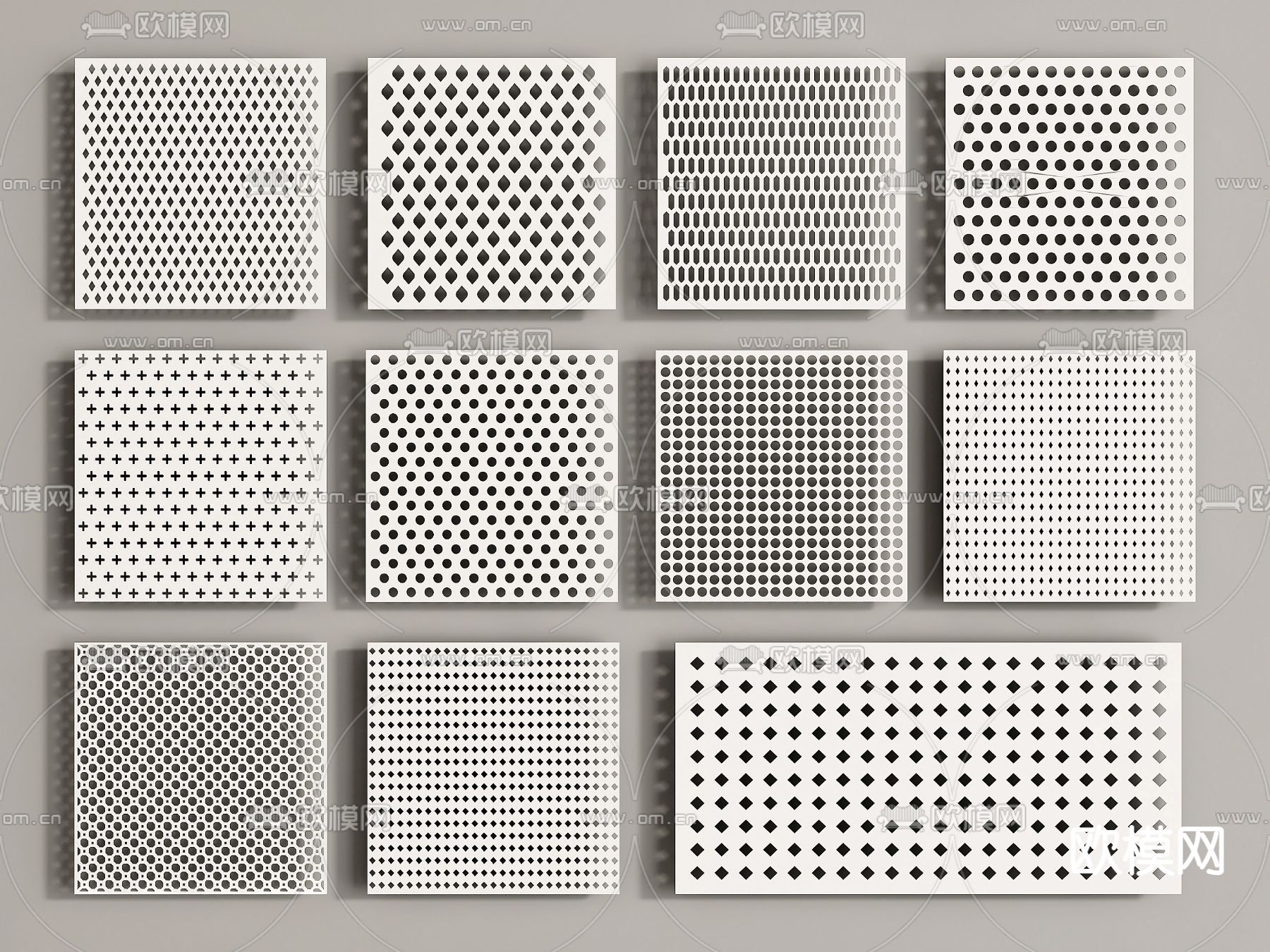 冲孔板 不锈钢板 穿孔板 铝扣板3d模型下载