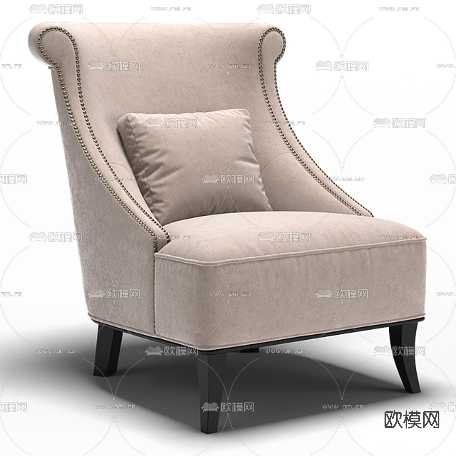 美式沙发椅 休闲椅3d模型下载