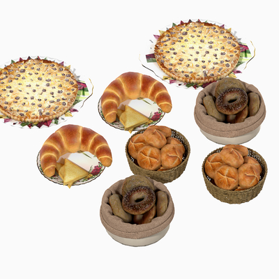  面包 披萨 甜品su模型 