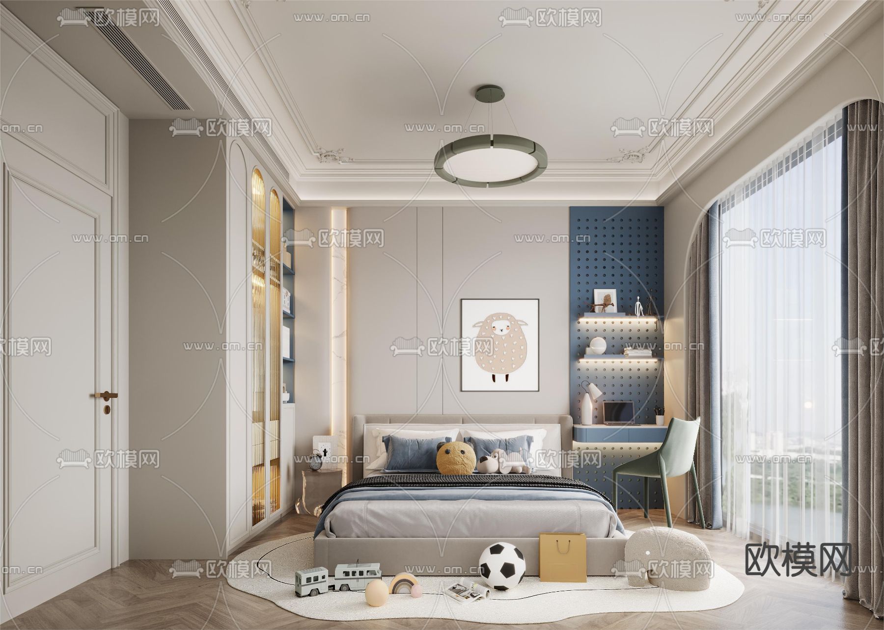 现代儿童房 男孩房 小孩房3d模型下载