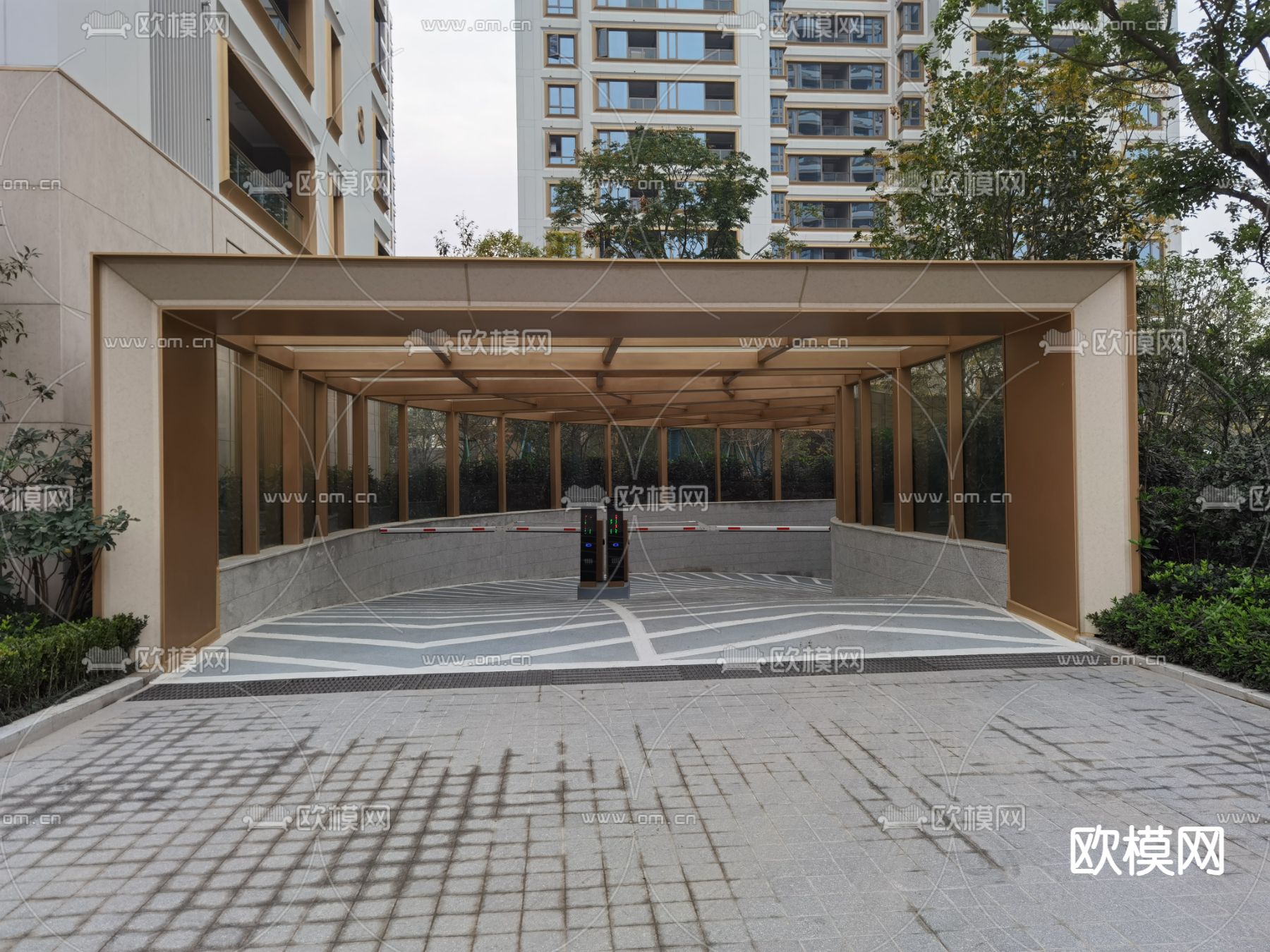 地下车库入口su模型下载（渲染图2）