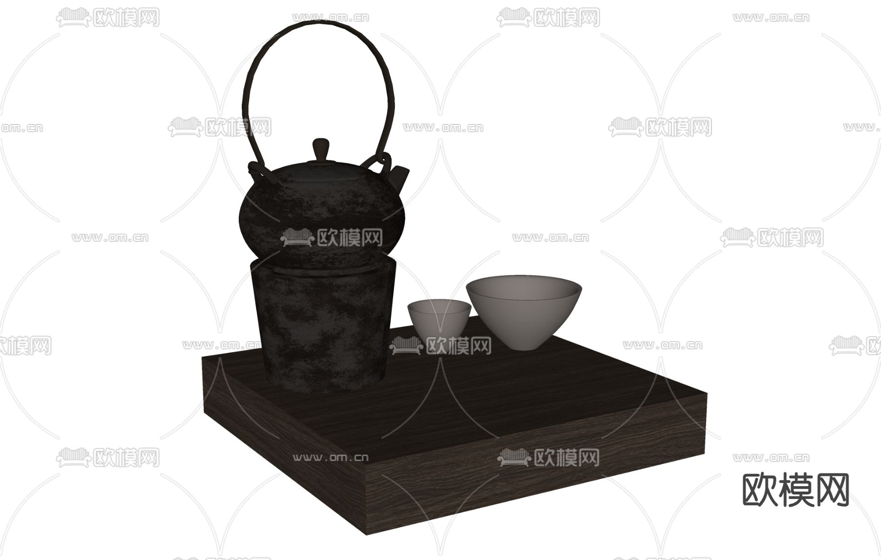 茶具 茶壶 茶杯su模型下载（渲染图1）