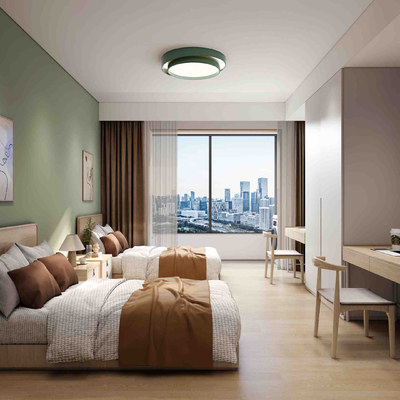  现代公寓标间 双床房su模型 