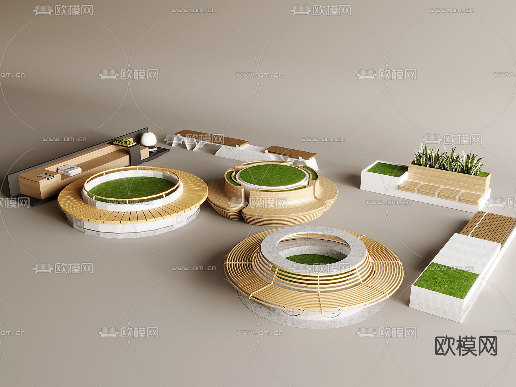 户外椅 树池椅 广场条凳 公共椅3d模型下载