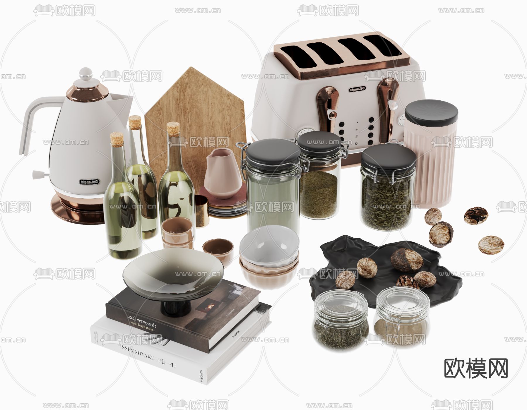 厨房用品 调味料 面包机su模型下载（渲染图2）