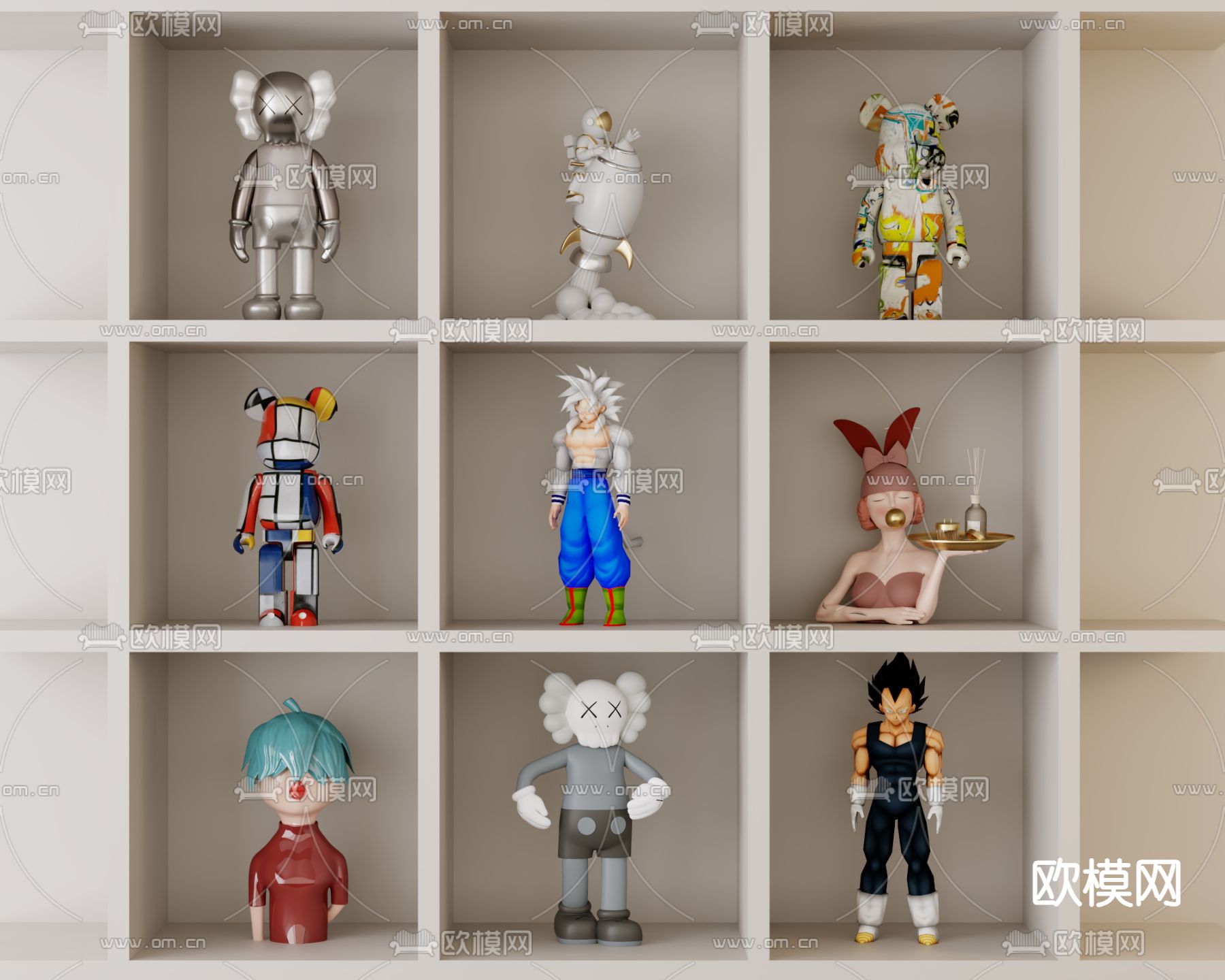 卡通雕塑 潮玩 手办 公仔3d模型下载