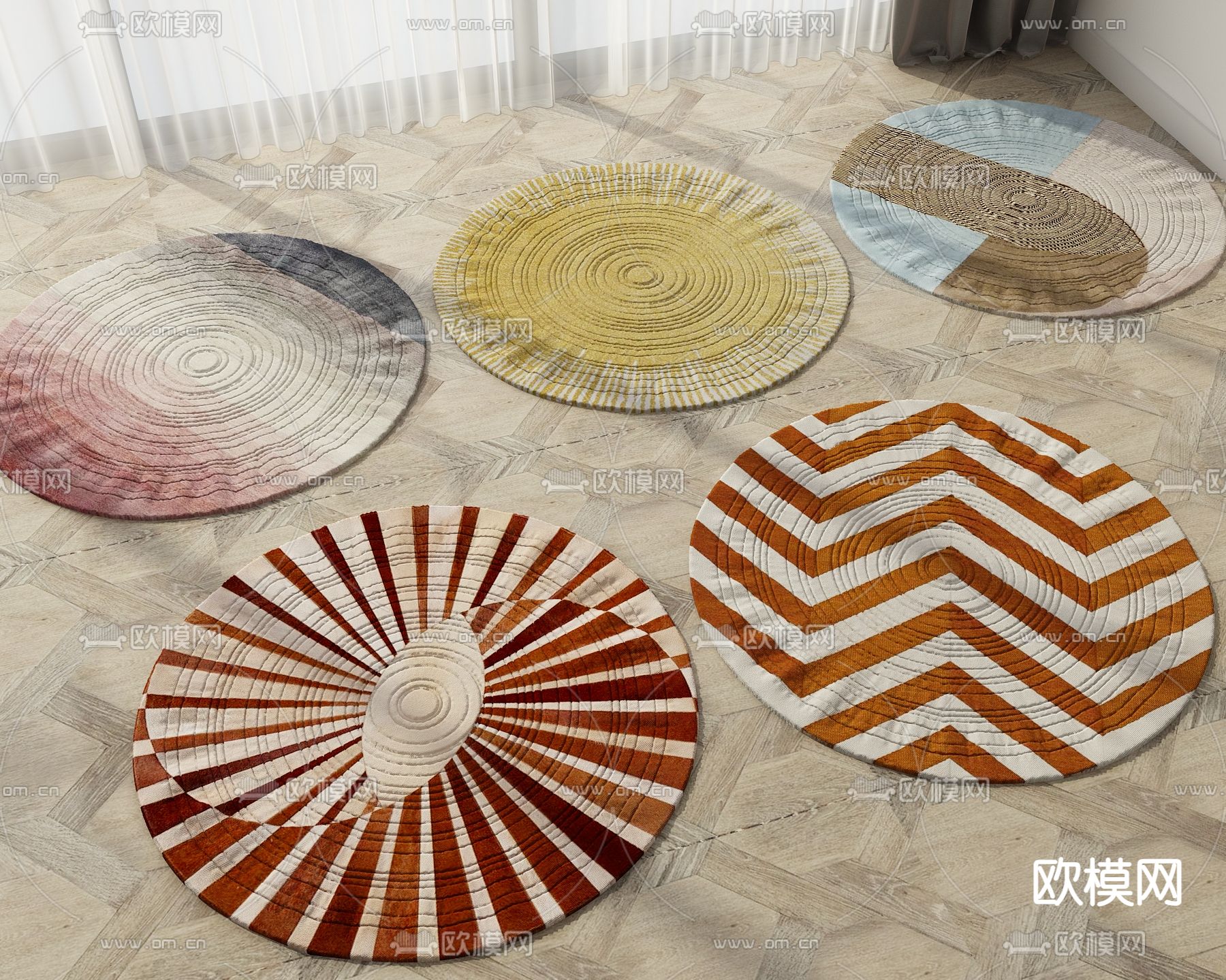 圆形地毯3d模型下载