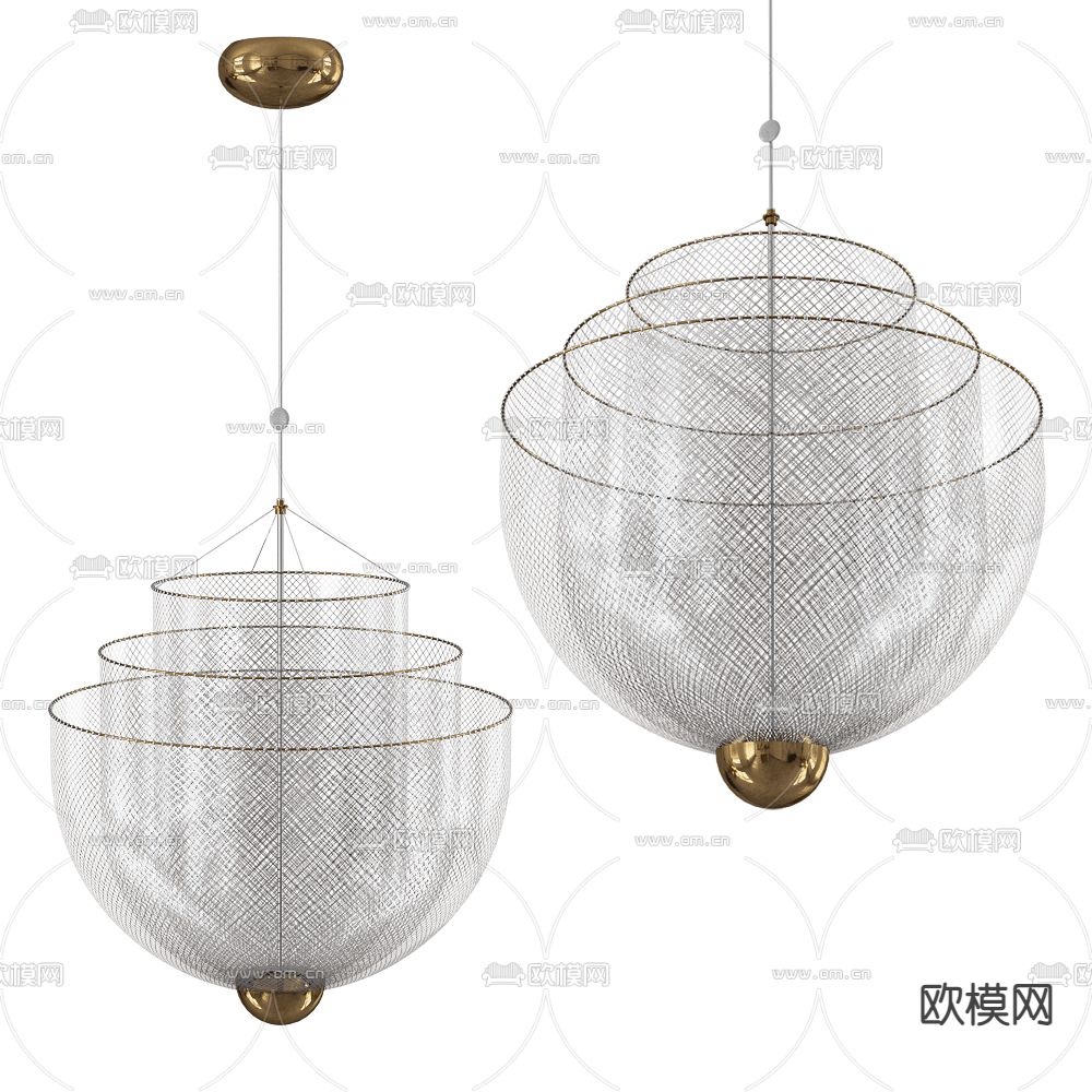 Moooi 网格吊灯 大堂吊灯3d模型下载
