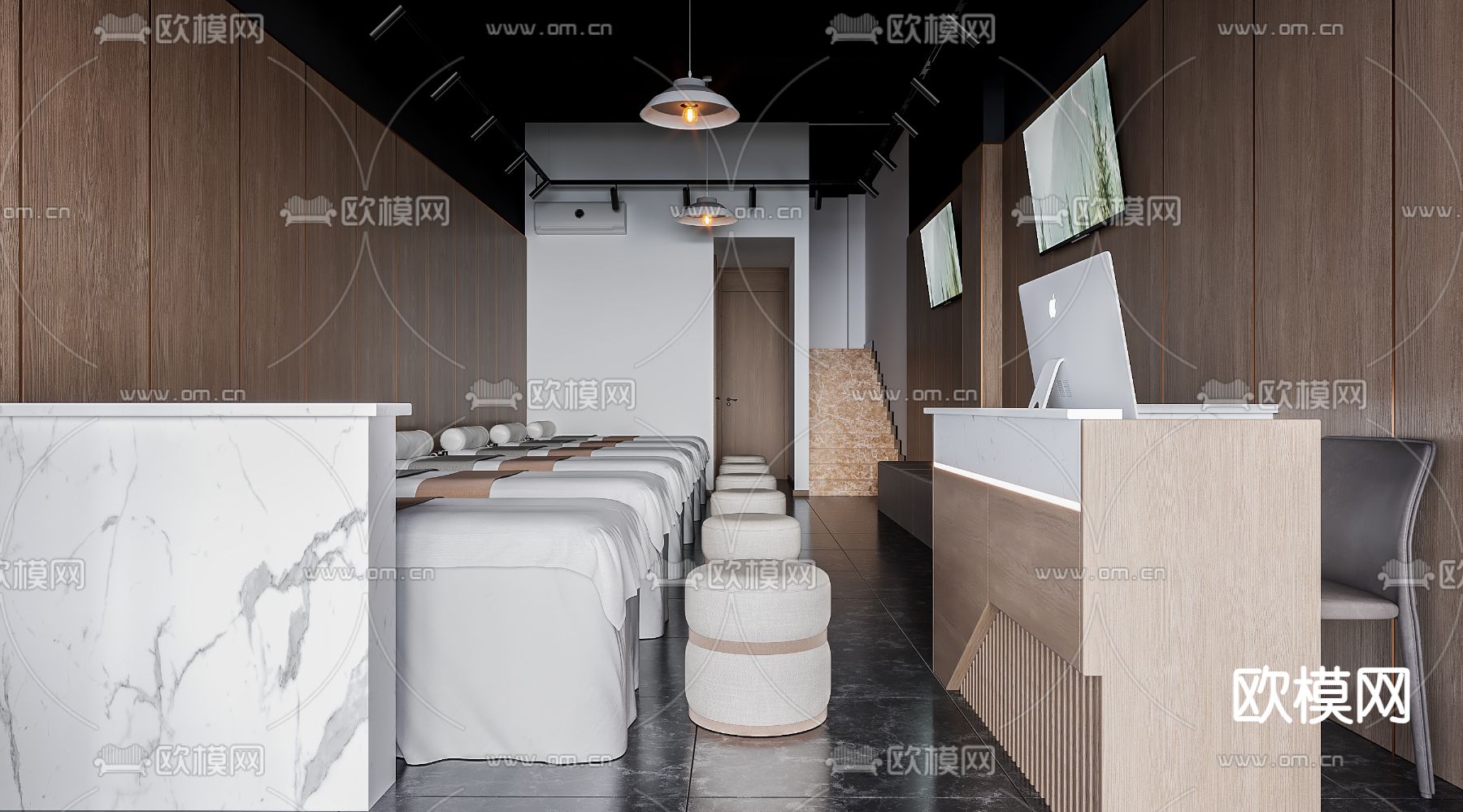 SPA护理房 推拿房 美容院3d模型下载（渲染图1）