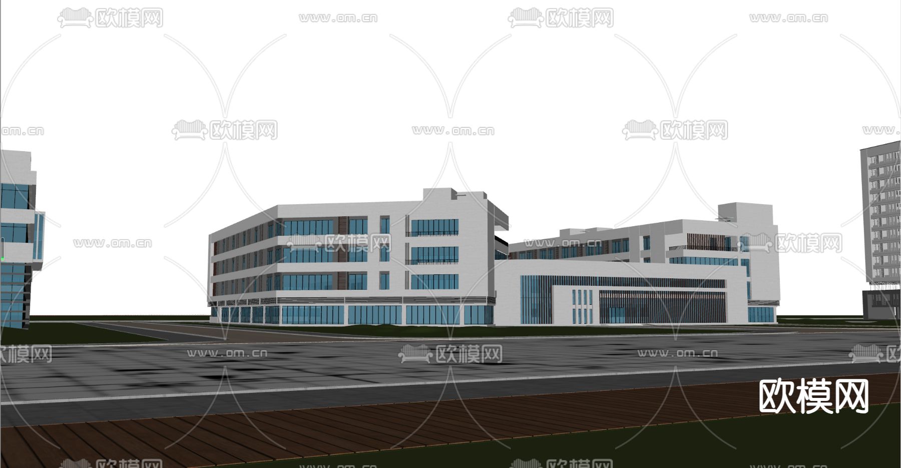 现代中小学 教育建筑su模型下载（渲染图1）