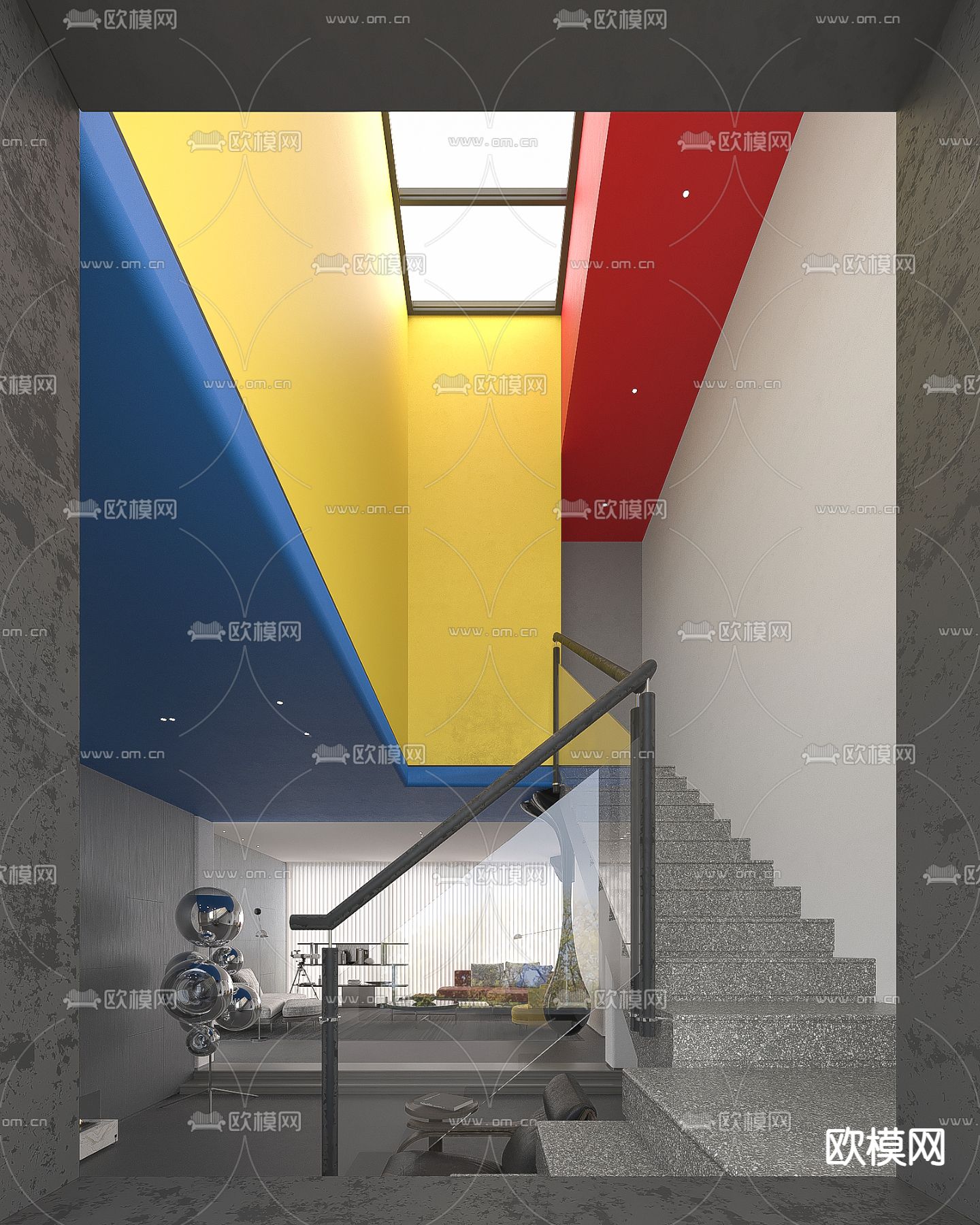 工业风客厅su模型下载（渲染图6）