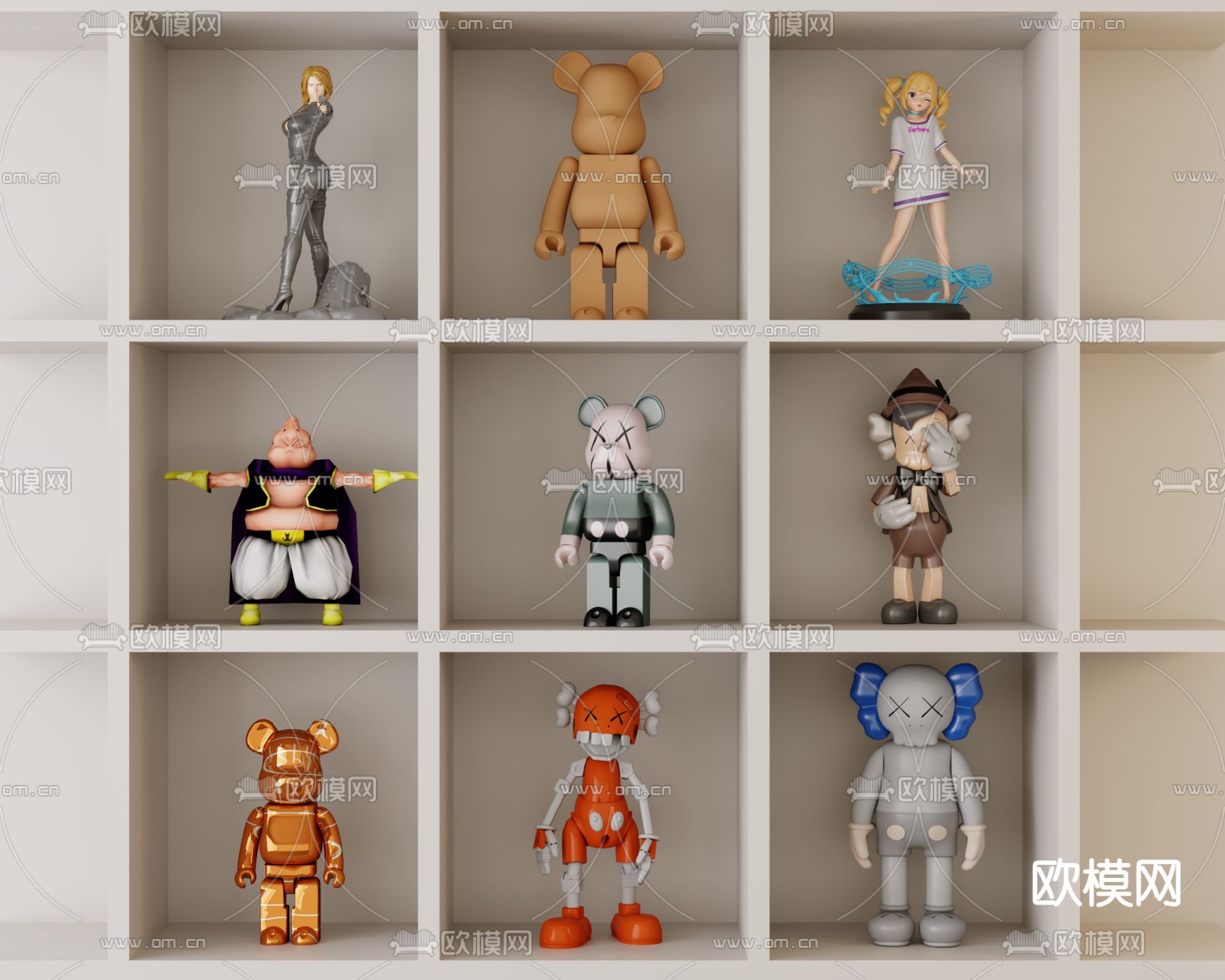 卡通雕塑 潮玩 手办 公仔3d模型下载