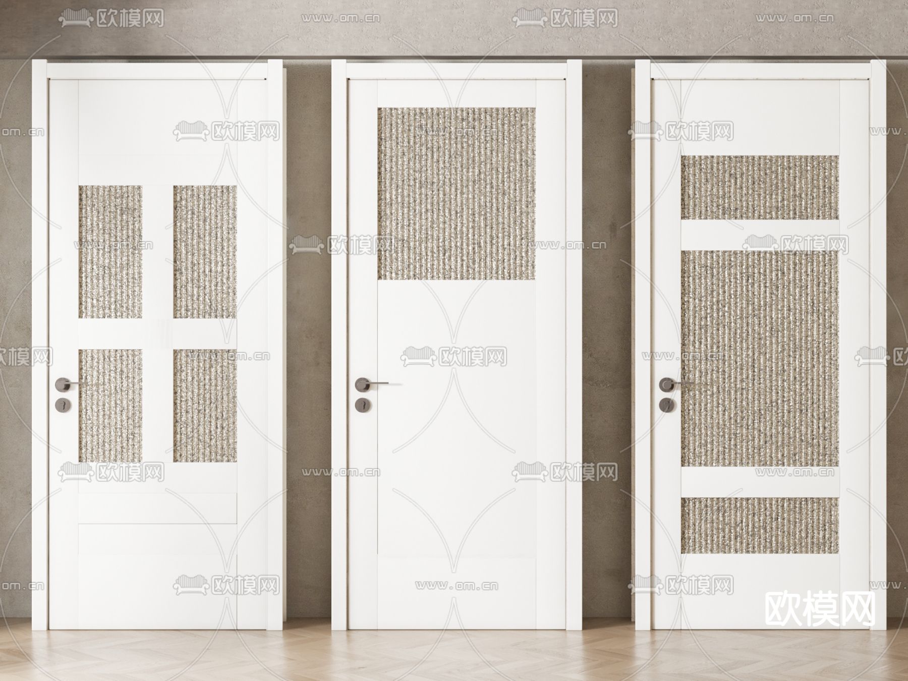 简欧单开门su模型下载（渲染图2）
